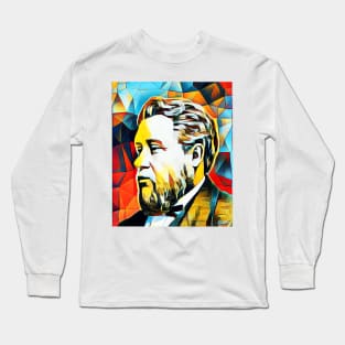 Charles Spurgeon Abstract Portrait | Charles Spurgeon Artwork 2 Long Sleeve T-Shirt